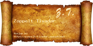 Zoppelt Tivadar névjegykártya